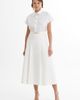 Gizia Gizia Ecru Pleated Skirt with Chain Accessory - 1