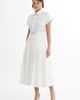 Gizia Gizia Ecru Pleated Skirt with Chain Accessory - 2