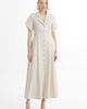 Gizia Gizia Ecru Short-Sleeve Ruffle Midi Dress - 1