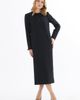 Gizia Gizia Elegant Slit-Sleeve Midi Dress with Metal Detail - 2