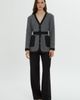 Gizia Gizia Grey and Black Cardigan Set with Belt Detail  - 1
