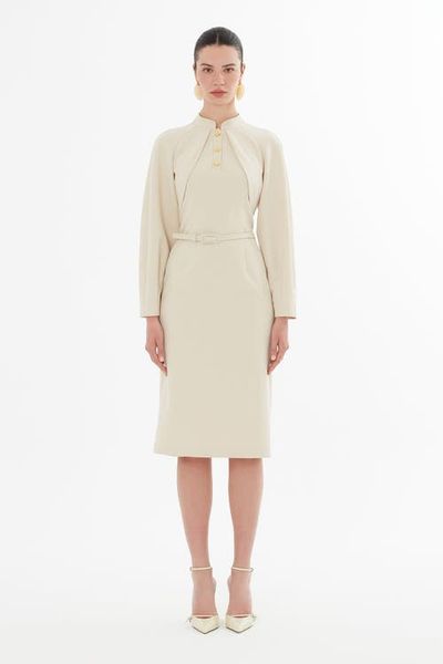 Gizia Gizia Midi Dress with Bolero Look and Belt