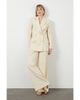 Gizia Gizia Pearl Button Detail Striped Off-White Tailored Jacket - 1