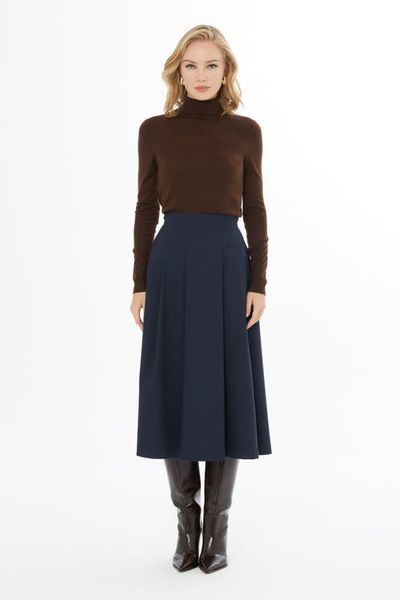 Gizia Gizia Pleated Skirt with Back Concealed Zip Closure