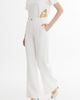 Gizia Gizia Pleated Stitch High-Waist Ecru Palazzo Pants - 2