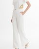 Gizia Gizia Pleated Stitch High-Waist Ecru Palazzo Pants - 4