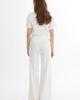 Gizia Gizia Pleated Stitch High-Waist Ecru Palazzo Pants - 5
