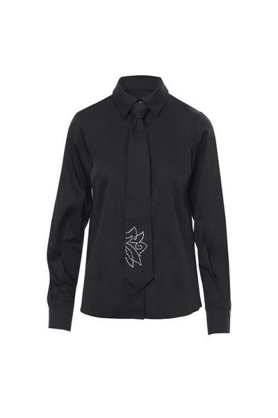 Gizia Gizia Printed Tie-Neck Blouse