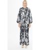 Gizia Gizia Ruffled Sleeve Printed Loose Fit Grey Set  - 1