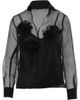 Gizia Gizia Self-Lined Lightweight Black Chiffon Shirt  - 1
