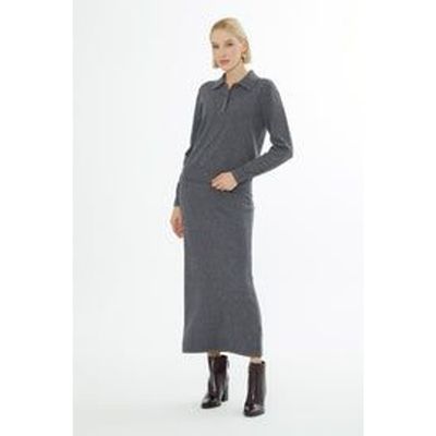 Gizia Gizia Shirt Collar Button-Front Wool Cashmere Sweater