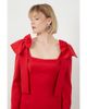 Gizia Gizia Shoulder Bow Detail Lined Formal Red Dress  - 1