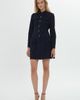 Gizia Gizia Striped Cotton Mini Shirt Dress with Gold Buttons - 1