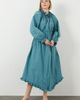 Gizia Gizia Turquoise Ruffle Neck Dress with Gathered Waist - 1