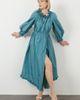 Gizia Gizia Turquoise Ruffle Neck Dress with Gathered Waist - 2