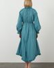 Gizia Gizia Turquoise Ruffle Neck Dress with Gathered Waist - 3