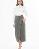 Gizia Gizia Wool-Blend Pencil Midi Skirt with Slit & Belt - 1