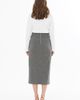 Gizia Gizia Wool-Blend Pencil Midi Skirt with Slit & Belt - 3
