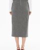 Gizia Gizia Wool-Blend Pencil Midi Skirt with Slit & Belt - 4