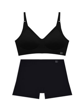 GLAM GONGGAM Peaceful Hook Wireless Bra Boyshort Panty Women's Lingerie Set