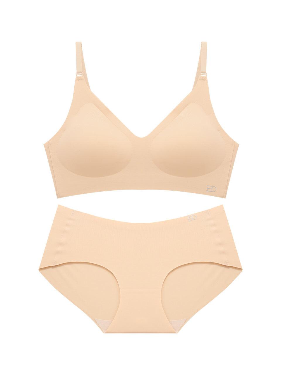 GLAM GONGGAM Peaceful String Bra Top Basic Triangle Panty Wireless Women's Lingerie Set