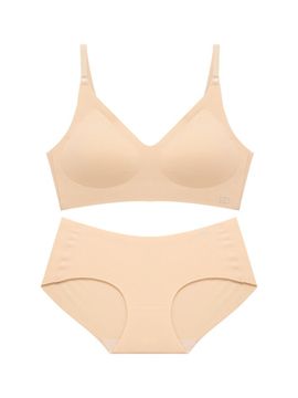 GLAM GONGGAM Peaceful String Bra Top Basic Triangle Panty Wireless Women's Lingerie Set