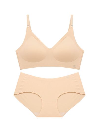 GLAM GONGGAM Peaceful String Bra Top Basic Triangle Panty Wireless Women's Lingerie Set