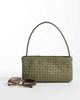 Glamorous Glamorous 90s woven shoulder bag in olive faux suede-Green - 2
