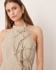 Glamorous Glamorous asymmetric tie halter top in white and blue stripes - part of a set-Multi - 3