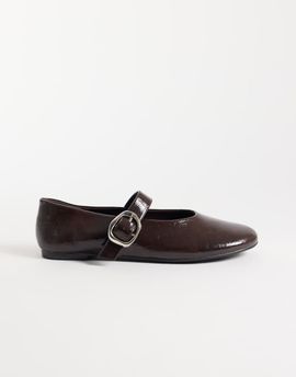 Glamorous Glamorous ballet flats with buckle in brown-Black