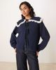 Glamorous Glamorous big collar tie front cardigan in navy - 1