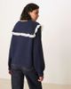 Glamorous Glamorous big collar tie front cardigan in navy - 3