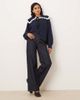 Glamorous Glamorous big collar tie front cardigan in navy - 4