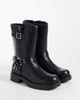 Glamorous Glamorous biker mid ankle boots in black - 3