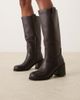 Glamorous Glamorous block heel knee boots in black-Brown - 1