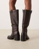 Glamorous Glamorous block heel knee boots in black-Brown - 3