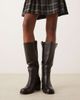 Glamorous Glamorous block heel knee boots in black-Brown - 4