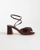 Glamorous Glamorous block heeled sandals with bow in brown - 1