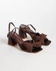 Glamorous Glamorous block heeled sandals with bow in brown - 2