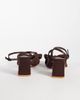 Glamorous Glamorous block heeled sandals with bow in brown - 4