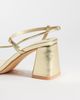 Glamorous Glamorous block heeled sandals with metal detail in gold - 4