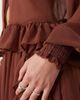 Glamorous Glamorous boho crinkle style tie front blouse in brown - part of a set - 3