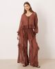 Glamorous Glamorous boho ruffle detailing wide leg pants in brown - part of a set - 1