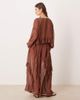 Glamorous Glamorous boho ruffle detailing wide leg pants in brown - part of a set - 4