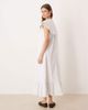 Glamorous Glamorous boho throw on ruffle detailing midaxi dress in white poplin - 4