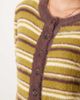 Glamorous Glamorous boxy fit fluffy cardigan in olive brown stripes-Multi - 3
