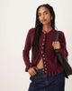 Glamorous Glamorous button down baby cardigan with frill in burgundy-Red - 1