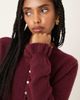 Glamorous Glamorous button down baby cardigan with frill in burgundy-Red - 2