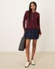 Glamorous Glamorous button down baby cardigan with frill in burgundy-Red - 3