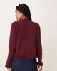 Glamorous Glamorous button down baby cardigan with frill in burgundy-Red - 4